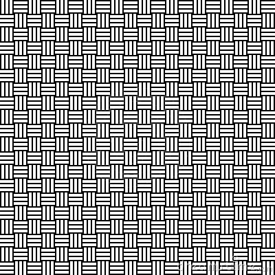 Vector seamless weave pattern. Rattan texture. Black-and-white background. Monochrome design. Vector Illustration