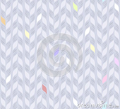 Vector seamless weaving pattern in gray with colored elements Vector Illustration