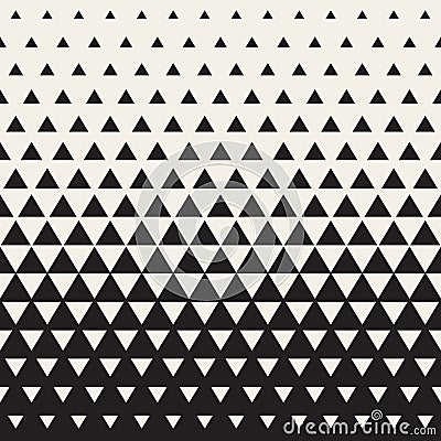 Vector Seamless White to Black Transition Triangle Halftone Gradient Pattern Vector Illustration