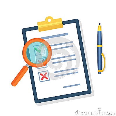 Vector Search the Document Icon. Vector Illustration