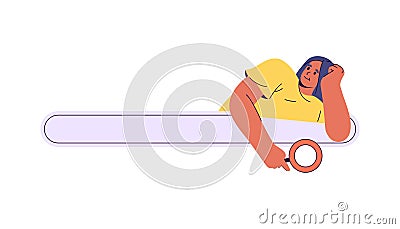 Vector search window or navigation element.Cartoon Vector Illustration