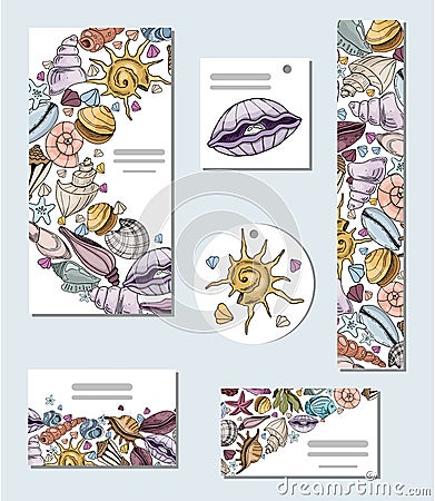 Vector seashells set Vector Illustration