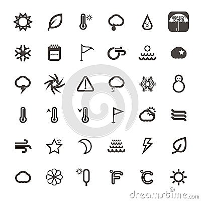 Vector season icons on white background Vector Illustration