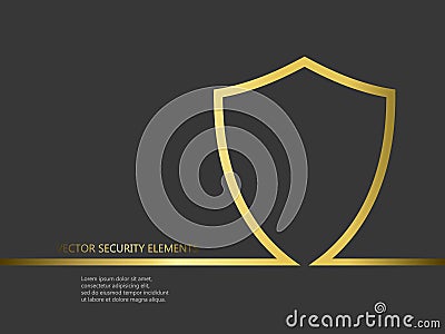Vector security elements with line shield Vector Illustration