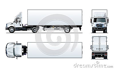 Vector semi truck template isolated on white Vector Illustration