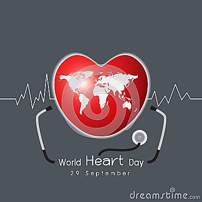 Vector 29 september world heart day concept design Vector Illustration