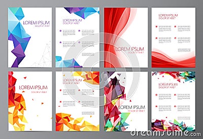 Vector set Abstract modern flyer brochure design templates Vector Illustration