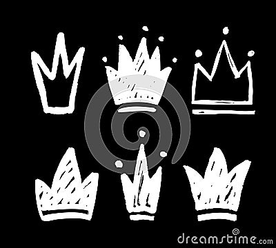 Vector set of abstract silhouettes of crowns Vector Illustration