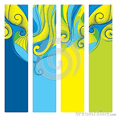 Vector set with abstract template with dotted swirls on white. Vector Illustration