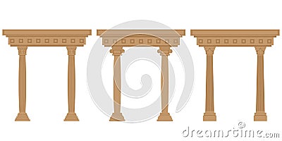 Vector set of antique arches. Vector Illustration