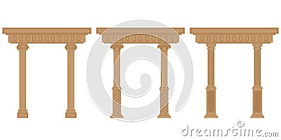 Vector set of antique arches. Vector Illustration