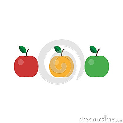 Vector set of apples. whole apple. Apples vector illustration Vector Illustration