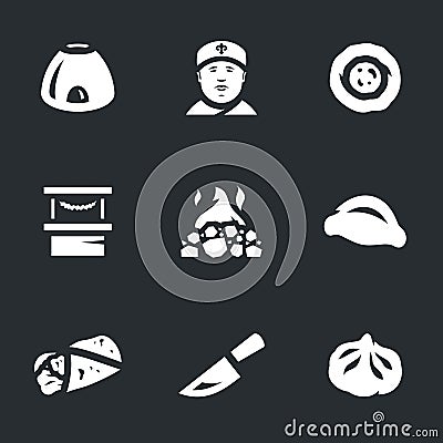 Vector Set of Asian food Icons. Vector Illustration