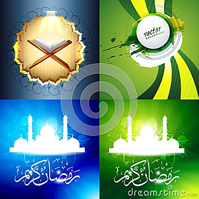 Vector set of attractive background of ramadan kareem festival Vector Illustration