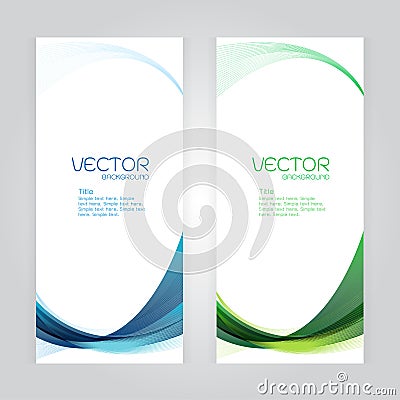 Vector set background Abstract header blue green wave whit vector de Vector Illustration