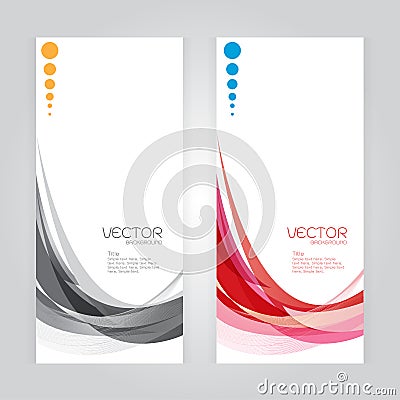 Vector set background Abstract header colorful red gray wave whit ve Vector Illustration