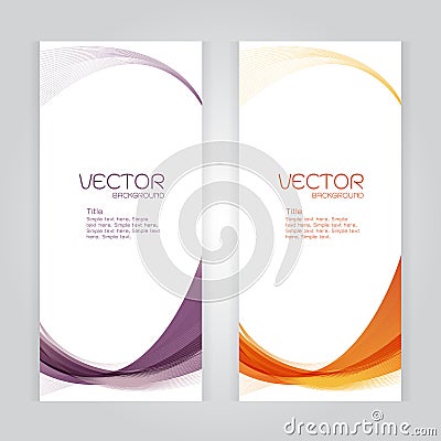 Vector set background Abstract header Violet orange wave whit vector Vector Illustration