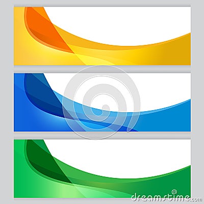 Vector set Background tree frame Orange, blue, green Vector Illustration