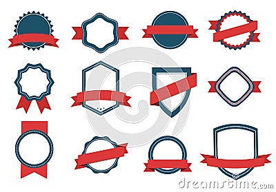 Vector set Badge, Ribbons and Labels. Design elements Stock Photo