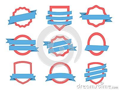 Vector set Badge, Ribbons and Labels. Design elements Vector Illustration