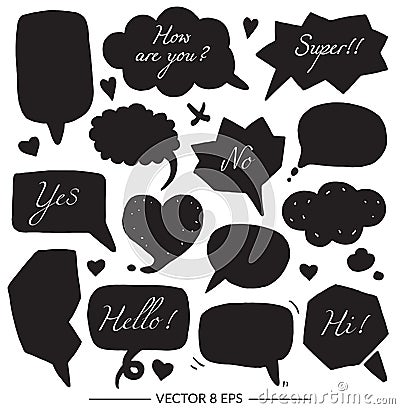 Vector set of balloons for inscriptions Vector Illustration