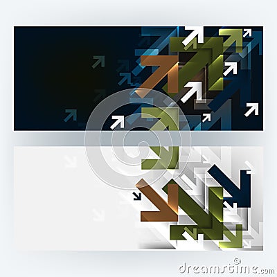 Vector set of banner overlapping arrows elements background Stock Photo