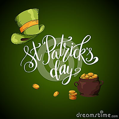 Vector set of banners for St. Patrick`s Day. Illustration with hand drawn sketch. Vector Illustration