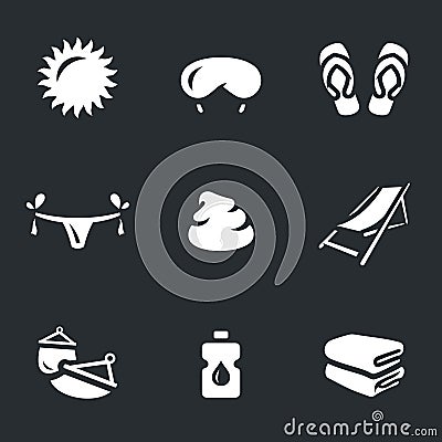 Vector Set of Beach holidays Icons. Vector Illustration