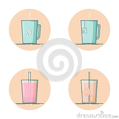 Beverage icons Vector Illustration