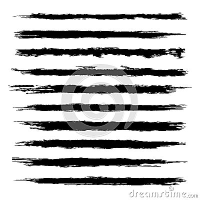 Vector set of black brushes Vector Illustration