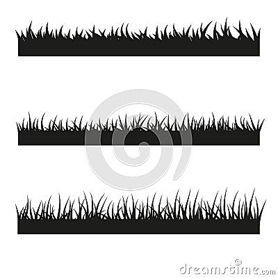 Vector set of black grass Vector Illustration