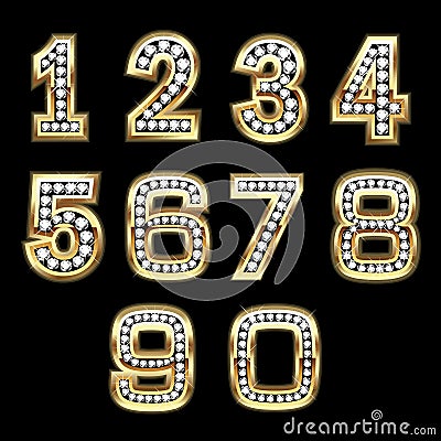 Vector Set of Bling numbers Vector Illustration