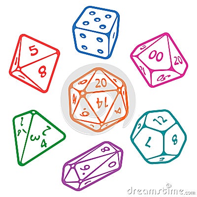 Vector set of board game dices Vector Illustration