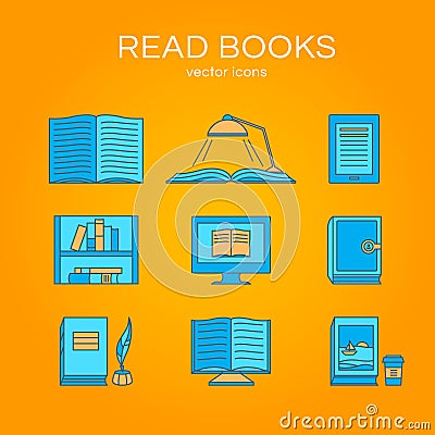 Vector set of books Stock Photo