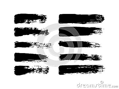 Vector set of brush strokes. Vector Illustration