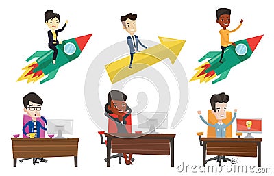 Vector set of business characters. Vector Illustration