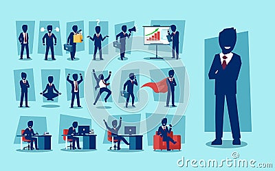 Vector set of businessman character Stock Photo