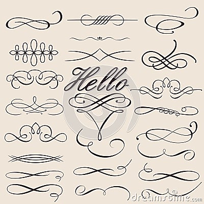 Vector set: calligraphic design elements Vector Illustration