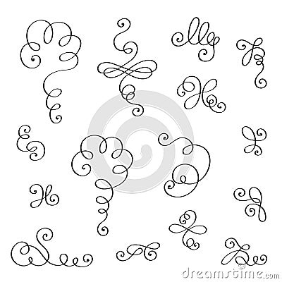 Vector set of calligraphic elements for design Vector Illustration