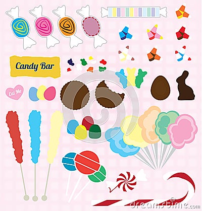 Vector Set: Candy Pieces Vector Illustration