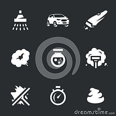 Vector Set of Carwash Icons. Vector Illustration