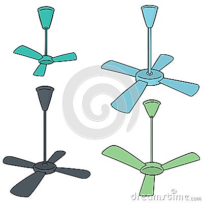 Vector set of ceiling fan Vector Illustration