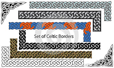 Vector set of Celtic style borders Vector Illustration