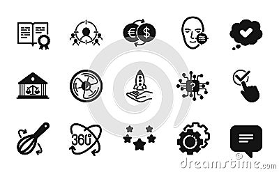 Vector set of Certificate, Cooking whisk and Stars icons simple set. Vector Vector Illustration