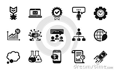 Vector set of Certificate, Report and Phone payment icons simple set. Vector Vector Illustration