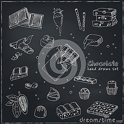 Vector Set of chocolate. Illustration for menus, recipes Vector Illustration