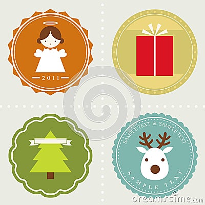 Vector set: Christmas labels Vector Illustration