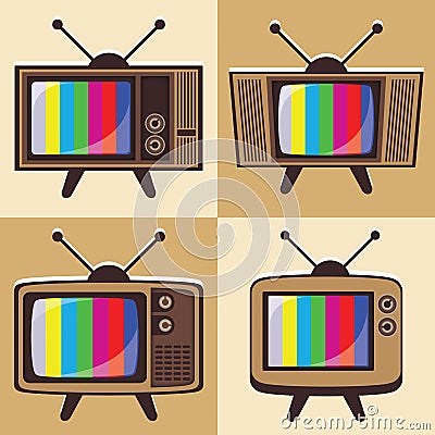 Vector set of classic television 2 Vector Illustration