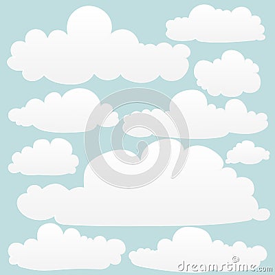 Vector set of clouds collection. Vector Illustration