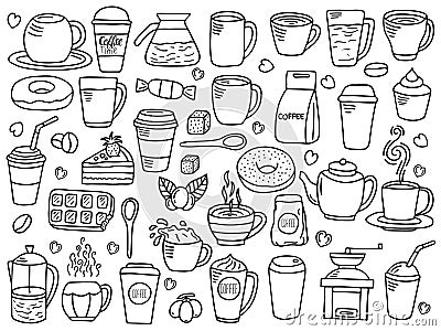 Vector set of coffee doodle Vector Illustration